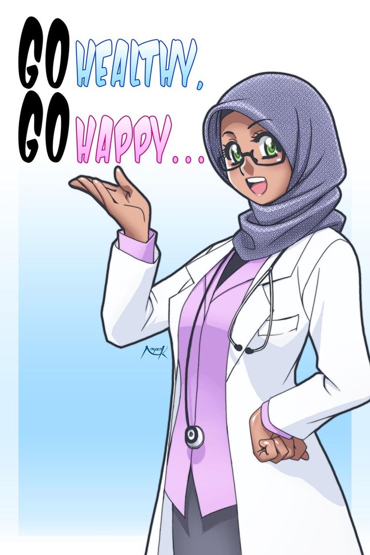 Gambar Kartun Lucu Wanita Muslimah Bergerak Update Status